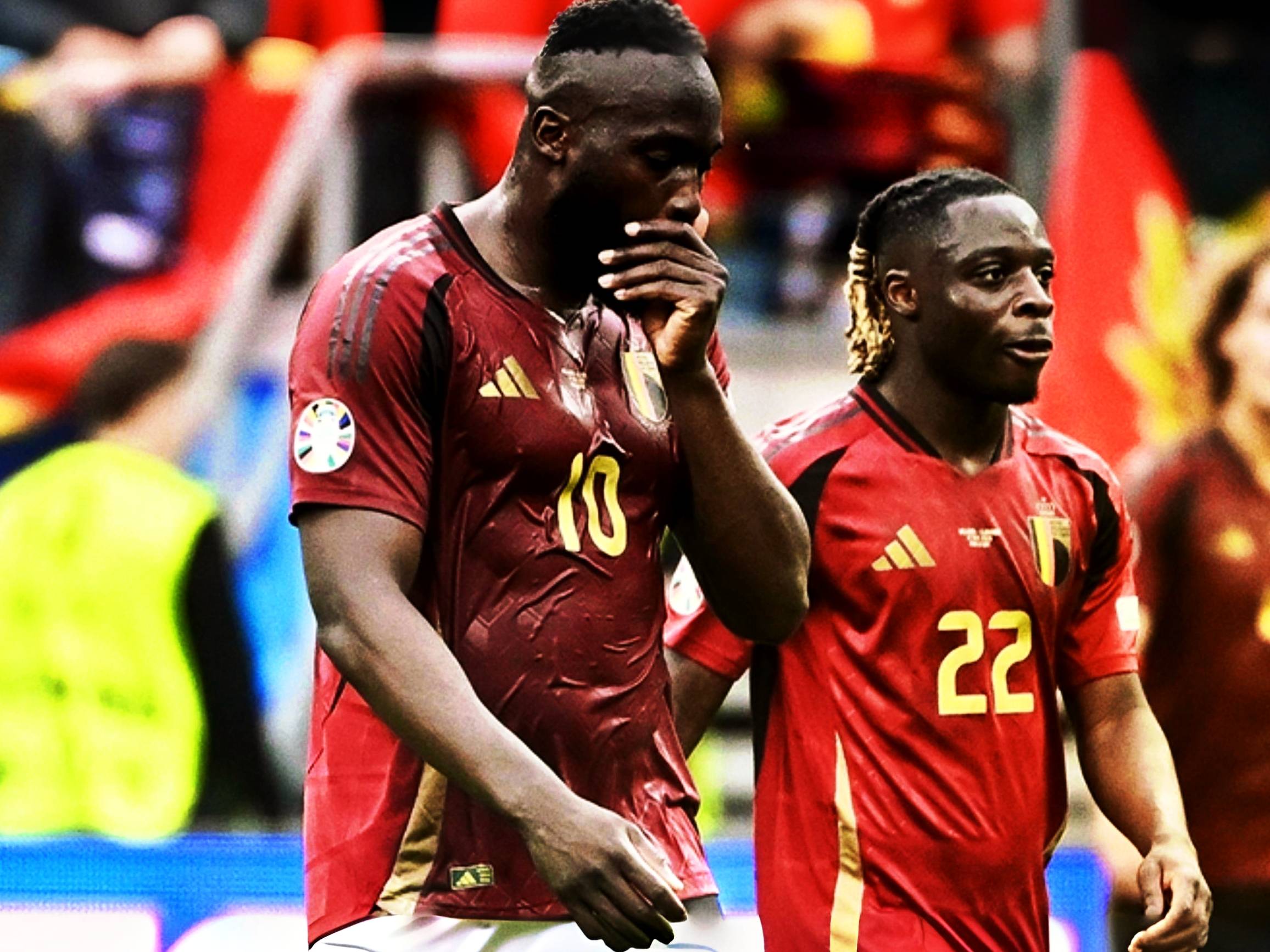 比利时防守球员守住球门不失 比利时防守球员守住球门不失