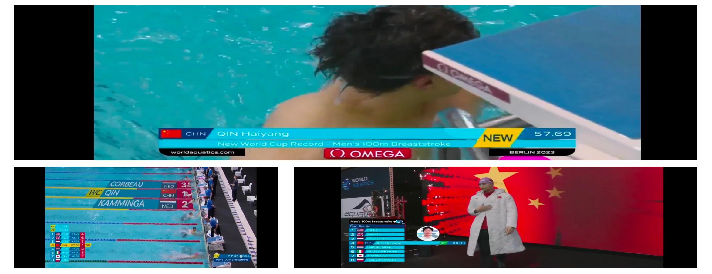 亚洲运动员在游泳比赛中打破世界纪录